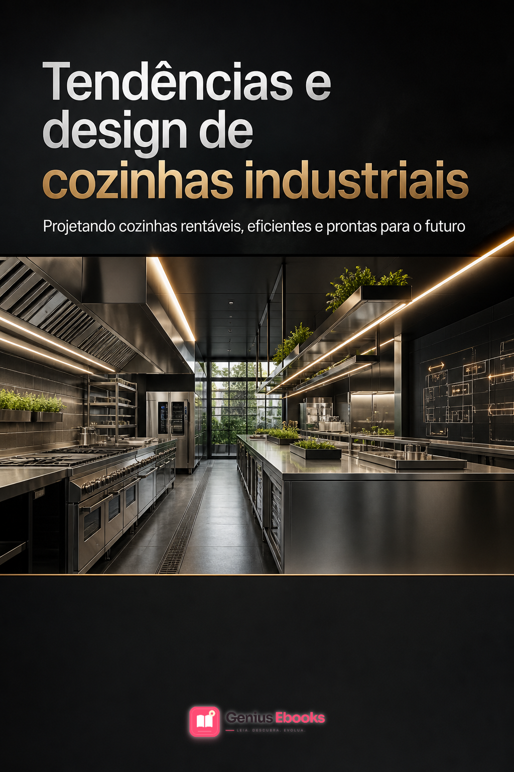 Capa do ebook Tendências e design de cozinhas industriais
